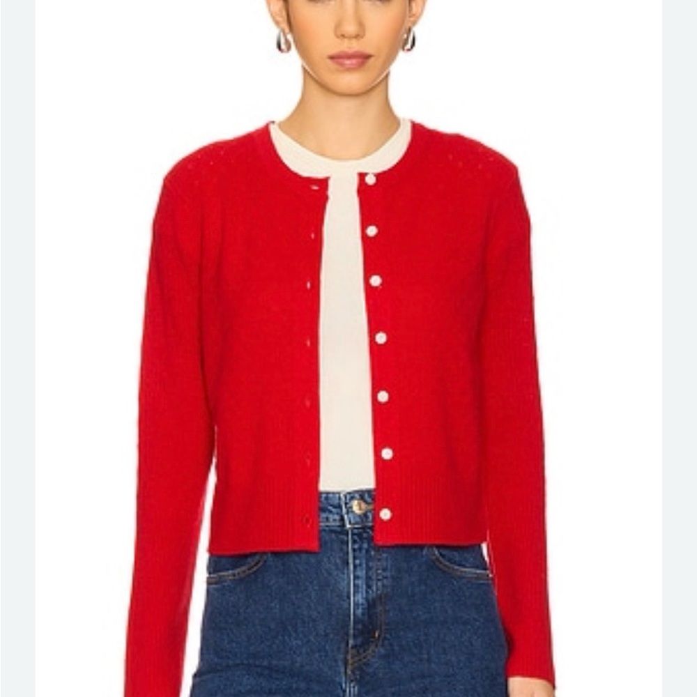 Guest in Residence Jane Button-Front Cashmere Pointelle Cardigan